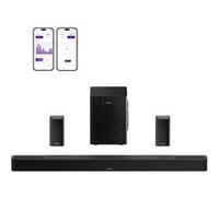 Barre de Son avec Dolby Atmos - ULTIMEA Série Skywave - 5.1.2 Canaux avec Caisson de Basses sans fil - avec 2 Haut-parleurs Verticaux - 530 W Noir G