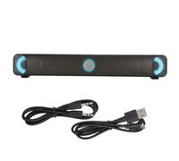 Barre de son avec son stéréo immersif 2.0, effets lumineux LED, molette de volume pour un réglage audio précis, idéale pour sublimer votre