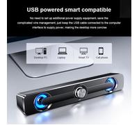 Barre de son Bluetooth 5.0 Stéréo 4D avec double réveil Soundbar de cinéma maison, Noir