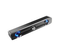 Barre de son Bluetooth Stéréo LED Lumière Subwoofer Haut-parleur pour Ordinateur TV Téléphone-Noir-Filtré