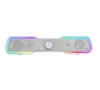 Mars Gaming Barre de son MSBX Bluetooth 5.0 10W DSP RGB Contrôle boutons Montage sur table Blanc