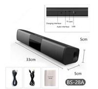 Barre de son portable compatible Bluetooth pour TV,colonne sans fil,système sonore de cinéma maison,haut-parleurs,RCA,AUX,PC,40W - Type BS-28A