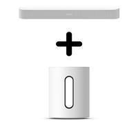 Barre de son Sonos Beam Gen2 Dolby Atmos Blanc + Caisson de basses sans fil Sub Mini Blanc