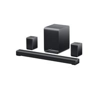 Barre de son TCL S65K 5.1.2 Dolby Atmos caisson sans fil et enceintes surround 2 Bluetooth 5.3 entrées HDMI 2.1 optique Noir titane