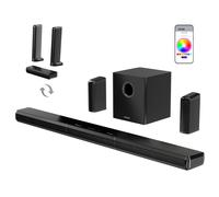 Barre de son Ultimea Apollo S90 9.1 canaux, Dolby Atmos, puissance de crête de 470 W, éclairage RVB, contrôle par application, 121 matrices d'égalisation prédéfinies, Bluetooth 5.3, design détachable