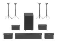 Barre de son Ultimea Poseidon D70 7.1 + 2 Paires * Pieds d'enceinte Steady 300, Égaliseur 10 bandes, 121 Matrices d'égalisation préréglées