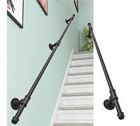 Barre de soutien pour escaliers d'intérieur/extérieur - 280 cm - Améliore la stabilité et la sécurité - Noir - 2 m