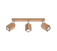 Barre de spots de plafond - SOLLUX - Keke - Chêne massif - 3x GU10 - 40W - Design contemporain