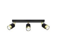 Barre de spots de plafond - SOLLUX - Nero - Noir/Doré - 3x GU10 - Acier - IP20
