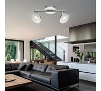 Barre de Spots Lampe Plafonnier LED Projecteur Mobile Aluminium Opale 2-Flammig