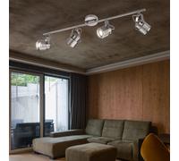 Barre de Spots Luminaire Sportif Plafonnier Salon Réglable Rétro 4 à Flammes