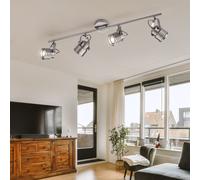 Barre de Spots Luminaire Sportif Plafonnier Salon Réglable Rétro 4 à Flammes