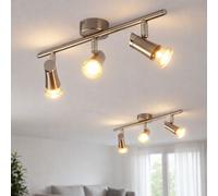 Barre de Spots Plafonnier Lampe 3xLED GU10 Chrome Projecteur Pivotant 2er Set