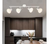 Barre de Spots Plafonnier Suspension Réglable Lampe de Chambre Blanc L 80cm