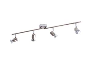 Barre de spots Spot de plafond argenté Lampe de salon Plafonnier, spots orientables, 4x GU10 douille, L 80 cm