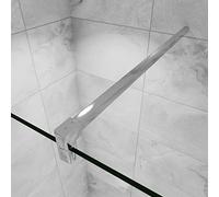 Barre de stabilisation 90cm en carré pour douche à l'italienne, barre de fixation en aluminium chromé