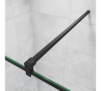 Barre de stabilisation 90cm en carré pour douche à l'italienne, barre de fixation en aluminium Noir Mat