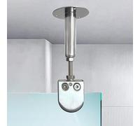 Barre de support de douche réglable pour montage au plafond - Support argenté pour cabine de plain-pied, 19-26 cm / 7.5-10.25in - Améliorez la sécurité et la sécurité dans votre salle de bain