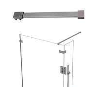 Barre de Support de Douche Robuste en Acier Inoxydable, Support Mural en Verre, Bras stabilisateur de Douche sans Cadre, Accessoire de Salle de Bain Gris foncé de 150 cm