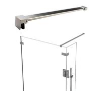 Barre de Support de Douche Robuste en Acier Inoxydable, Support stabilisateur Mural en Verre de 35 Pouces, Bras de paroi de Douche sans Cadre (Argent)