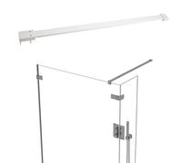 Barre de Support de paroi de Douche en Acier Inoxydable de qualité supérieure, Bras stabilisateur Mural en Verre, Support de Douche sans Cadre de 61 cm pour Salle de Bain (Blanc, Robuste)