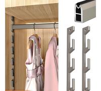 Barre de support de placard durable antidérapante avec support en métal pour armoire 100 cm 6 emplacements Parfait pour un rangement et une nization efficaces