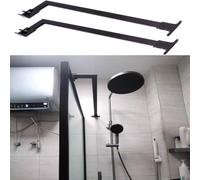 Barre De Support De Porte De Douche Avec Clip Réglable, Tige/support De Stabilisateur De Douche En Acier Inoxydable, Support De Renfort De Tube Carré À Angle Droit(2 pcs,L 35.4in (90cm))
