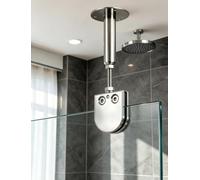 Barre de support plafond-verre for douche avec pince ronde | Support réglable en acier inoxydable 304 for parois fixes et cloisons en verre(240-310mm(9.4-12.2in))