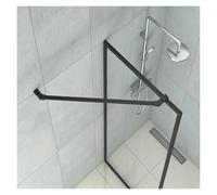 Barre de Support pour paroi de Douche Diamond Design, stabilisateur de paroi de Douche Noir de 40 cm avec Pince rectangulaire - Barre de sécurité résistante pour Zones humides/Aquarium