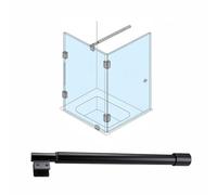Barre de Support réglable pour paroi de Douche, Bras télescopique en Acier Inoxydable Poli, stabilisateur pour Panneaux de Verre sans Cadre (25 mm, Noir, 40-60 cm) - Sûre et Durable