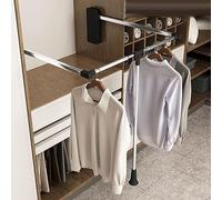Barre de suspension réglable en largeur et en hauteur - Cintre robuste for suspendre les vêtements, système de rangement for organisateur de garde-robe, chrome poli de qualité supérieure, tringles de