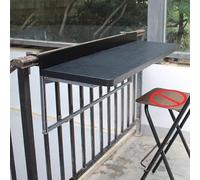 Barre de Table Pliante Neonman pour Balcon - Bureau Suspendu Réglable en Hauteur Noir 120x3