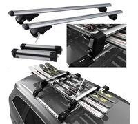 Barre de toit en aluminium + Porte-skis coulissant 4 paires de skis ou 2 snowboards pour CUPRA FORMENTOR à partir de 2020 avec barres latérales ouvertes