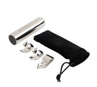 Barre de tonalité pour pédale de guitare Dobro Steel Lap Steel et hawaïenne en acier inoxydable 83 mm L x 22 mm l avec sac de protection et médiators en métal (B)