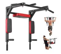 Barre de Traction 4 en 1 pour Montage Mural, Fitness Fixation Murale Support, Station de Dip pour Gym en Intérieur à la Maison, Poignées Antidérapantes, Max 200KG