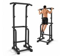 Barre de traction autoportante jusqu'à 215 cm, station de dips Power Tower jusqu'à 150 kg, réglable en 9 positions, station de musculation compacte avec barres de dips, barres parallèles
