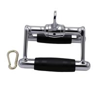 Barre de traction latte, barre de presse rotative, corde à triceps, poignée double en D pour entraînement de poids, accessoires de machine à câble avec poignées en caoutchouc (barre en D rotative)