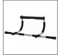 Barre de traction multifonctionnelle HOMCOM - Acier ajustable, poignées rembourrées - Noir/Gris