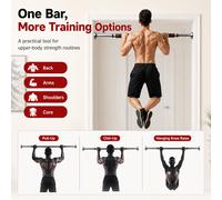 Barre de traction réglable de 60 à 100 cm sans perçage, outil compact d'entraînement musculaire du haut du corps pour l'intérieur Taille Unique,80-130 cm,60-100 cmFer
