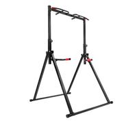 Barre de traction sur pied | Capacité de charge de 200 kg | Hauteur réglable de 1,75 à 2,3 m | Avec barres Dip | Pliable pour économiser de l'espace | Power Rack