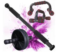 Barre De Tractions De Porte Ajustable, Roue Abdominale Et Poignées De Pompe. Accessoires Pour Fitness Et Musculation. Barre De Traction, Roulette Abdominaux Et Poignet De Pompe Pou[Ela710180]