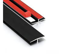 Barre de Transition en Aluminium en 50cm-50cm Profilé de Seuil en Aluminium Anodisé pour Sols Carrelage, Stratifié, Bois, Joint de Transition Durable et Protection de Bords(Black,2cm*65cm)