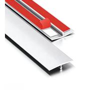 Barre de Transition en Aluminium en 50cm-50cm Profilé de Seuil en Aluminium Anodisé pour Sols Carrelage, Stratifié, Bois, Joint de Transition Durable et Protection de Bords(Silver,2cm*65cm)