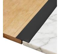 Barre de transition en T, autocollante, en PVC, pour seuils de porte en PVC, compensation de hauteur du sol, pour parquets, seuils stratifiés, noir, 3 m x 5 cm