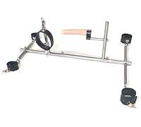 Barre d'écartement en acier inoxydable SM Extreme Bondage Set menottes/poignets retenue cou collier/collier et gode/vibromasseur, Torture Slave Fetish Restraints Jouets sexuels pour couples