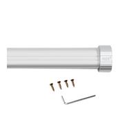 Barre d'extension de Tringle de penderie avec Embouts et vis, Tringle de penderie Ovale réglable en Alliage d'aluminium, Tube Porteur pour Armoire/penderie (Blanc, 60-95 cm)