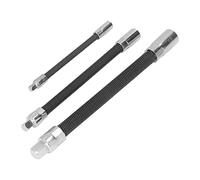 Barre D'extension Flexible en Acier à Ressort 3 Pièces, Jeu de Douilles Magnétiques 1/4 Po, 3/8 Po 1/2 Po, Embouts D'arbre, Kit de Tournevis Hexagonal Souple, Support D'extension