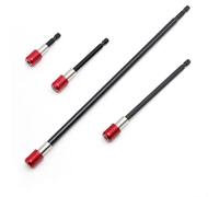 Barre d'extension magnétique à dégagement rapide 300 mm avec tige hexagonale compatible avec systèmes d'embouts de tournevis de 6,35 mm (lot de 4)