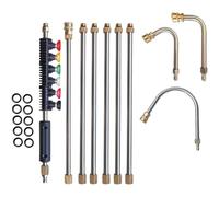 Barre d'Extension Nettoyeur Haute Pression - Lance Télescopique avec Embouts Buse - Outil de Lavage pour Fenêtres, Toit et Voiture