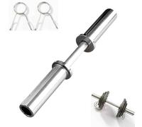 Barre d'haltères chargeable avec colliers, barre de poids olympique de 50 cm pour plaques de 5,1 cm, entraînement de force à domicile
